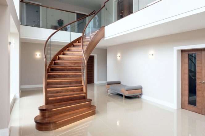 Walnut and Glass stairway