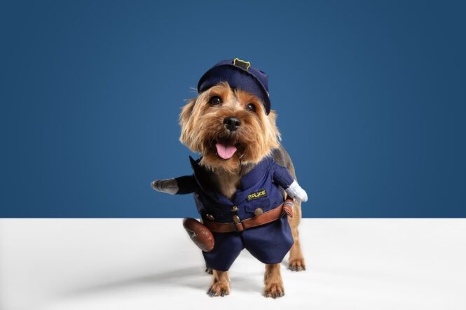 dog dress like police